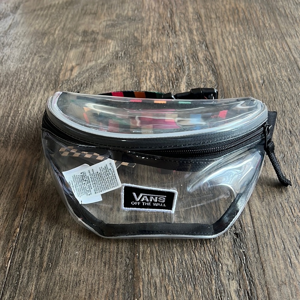 COPY - Vans “Clearing” Fanny pack. Clear w/ multi colored checkered belt. NWT